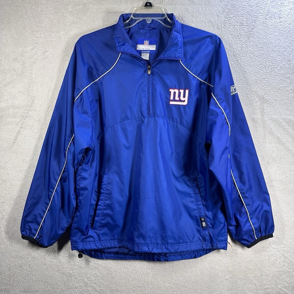 Vintage Reebok NFL On Field Pullover 1/4 Zip Jacket NY Giants Men's M